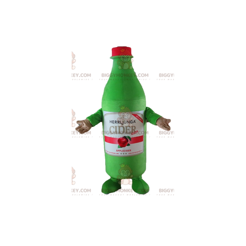 Traje de mascote de garrafa verde de cidra gigante BIGGYMONKEY™ Traje de mascote de garrafa verde de cidra gigante BIGGYMONKEY™