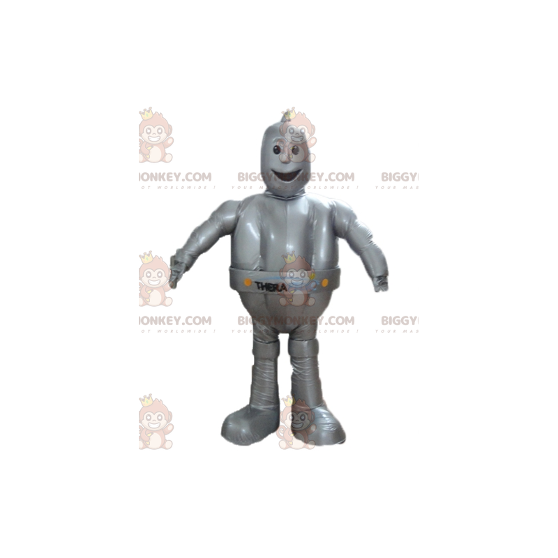 Costume mascotte BIGGYMONKEY™ robot gigante sorridente grigio