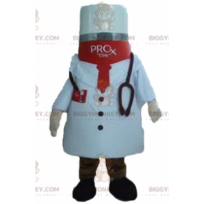Medycyna Kostium maskotki BIGGYMONKEY™ z płaszczem lekarza -