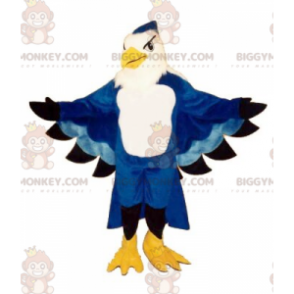 Blau-weißer Adler BIGGYMONKEY™ Maskottchen-Kostüm -