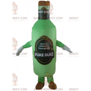 Disfraz de mascota de botella de cerveza gigante verde y marrón