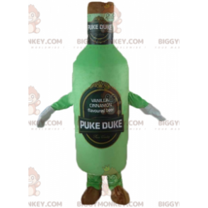 Traje de mascote de garrafa de cerveja gigante verde e marrom