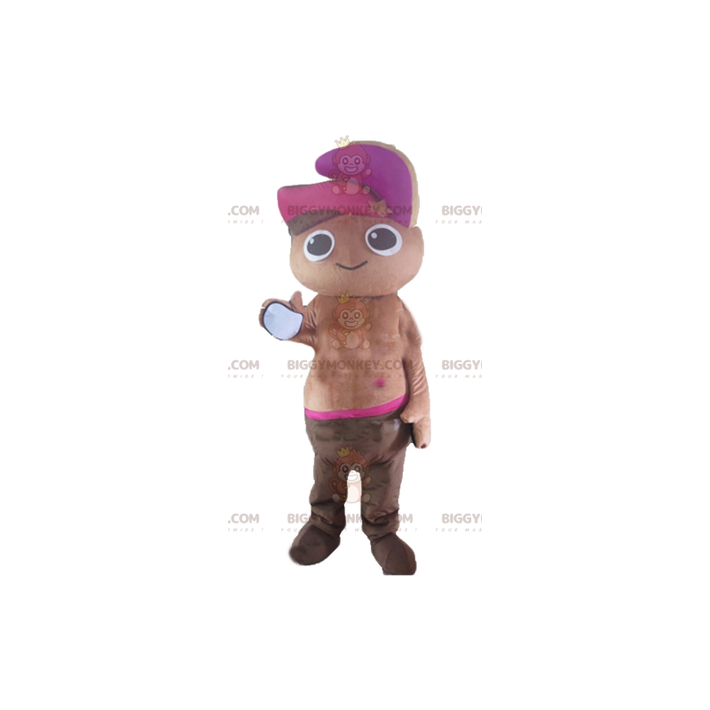 BIGGYMONKEY™ African Boy Sultan Shirtless Mascot Costume -