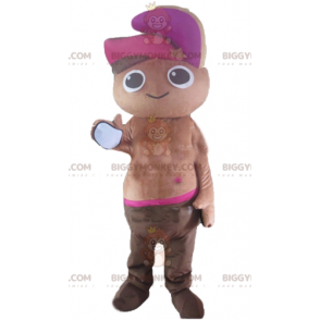 BIGGYMONKEY™ African Boy Sultan Shirtless Mascot Costume -