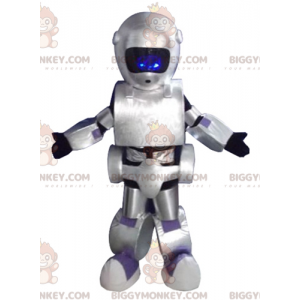 Φοβερό γιγάντιο μεταλλικό γκρι ρομπότ BIGGYMONKEY™ μασκότ στολή