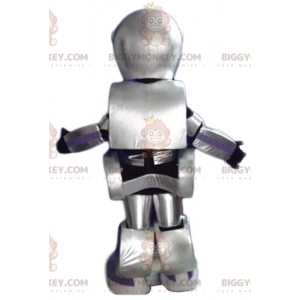 Úžasný kostým maskota obřího kovového šedého robota
