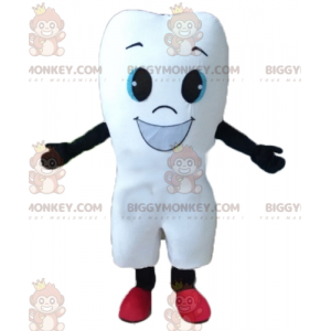 Giant White Tooth BIGGYMONKEY™ Mascot Costume With A Big Smile