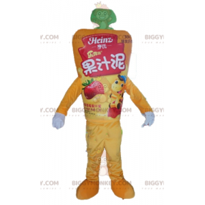 Costume de mascotte BIGGYMONKEY™ de pot de sauce jaune géante -