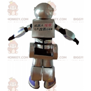 Costume mascotte BIGGYMONKEY™ robot gigante grigio nero e viola