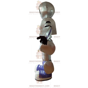 Costume de mascotte BIGGYMONKEY™ de robot gris noir et violet