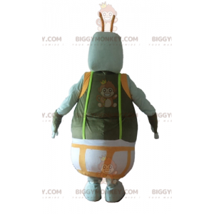 Traje de mascote de monstro BIGGYMONKEY™ Fat Man cinza verde e