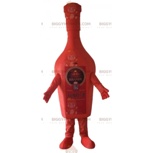 Giant Red Brandy Brandy Bottle BIGGYMONKEY™ maskottiasu -