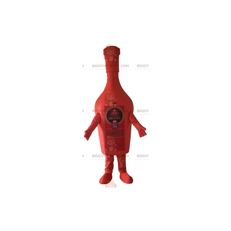Costume da mascotte BIGGYMONKEY™ bottiglia di brandy rosso Costume da mascotte BIGGYMONKEY™ bottiglia di brandy rosso