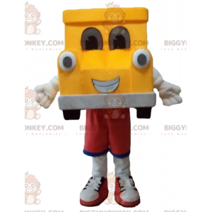 Kostium maskotki BIGGYMONKEY™ olbrzymi żółty i szary samochód -