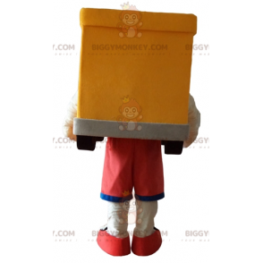 Traje de mascote de carro gigante amarelo e cinza BIGGYMONKEY™
