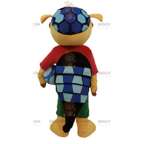 Costume de mascotte BIGGYMONKEY™ de Fuleco tatou de la coupe du