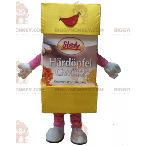 Kostým maskota BIGGYMONKEY™ ze žlutého a růžového moučkového