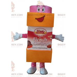 Orange og lyserød flormeliskrukke BIGGYMONKEY™ maskotkostume -