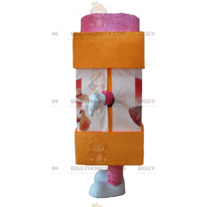 Orange and Pink Icing Sugar Jar BIGGYMONKEY™ Mascot Costume –