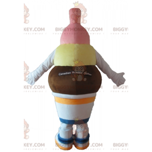 Chocolate Vanilla Strawberry Ice Cream BIGGYMONKEY™ Mascot