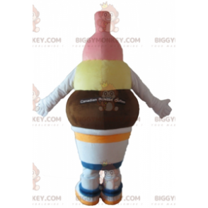 Costume de mascotte BIGGYMONKEY™ de glace à la fraise au
