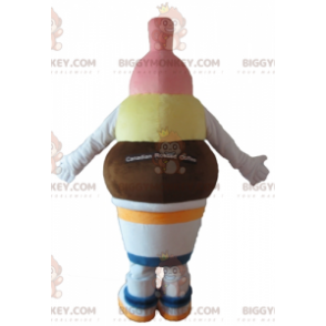 Čokoládová vanilková jahodová zmrzlina Kostým maskota BIGGYMONKEY™ - Ovocný maskot - BIGGYMONKEY_04356 - BiggyMonkey.com