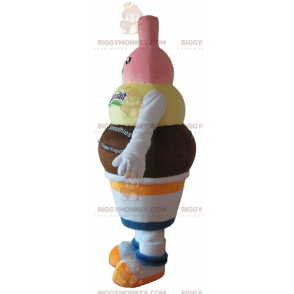 Čokoládová vanilková jahodová zmrzlina Kostým maskota BIGGYMONKEY™ - Ovocný maskot - BIGGYMONKEY_04356 - BiggyMonkey.com