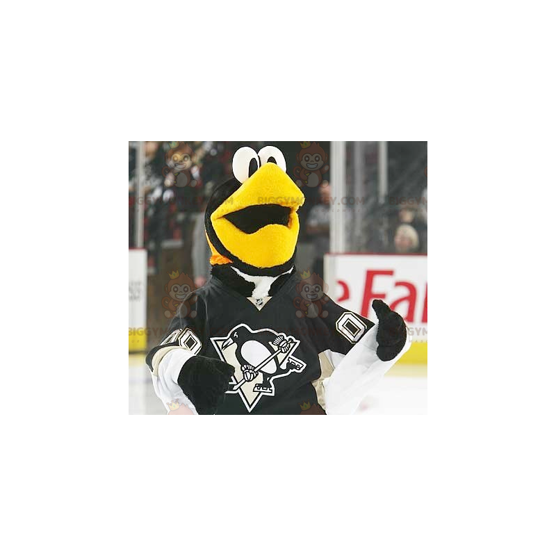 Disfraz de mascota pingüino pájaro blanco y negro BIGGYMONKEY™ Disfraz de mascota pingüino pájaro blanco y negro BIGGYMONKEY™