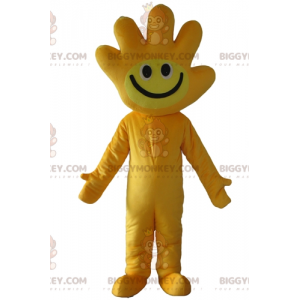Geel BIGGYMONKEY™-mascottekostuum met handvormig hoofd -