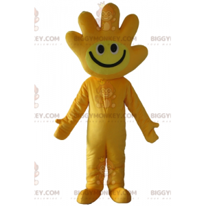 Gul BIGGYMONKEY™ maskotkostume med håndformet hoved -