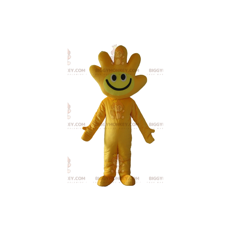 Costume da mascotte giallo BIGGYMONKEY™ con testa a forma di Costume da mascotte giallo BIGGYMONKEY™ con testa a forma di