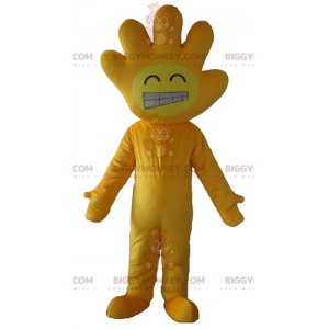 Yellow BIGGYMONKEY™ Mascot Costume with Hand Shaped Head -