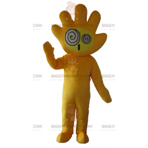 Divertente costume mascotte BIGGYMONKEY™ Mano gialla gigante -