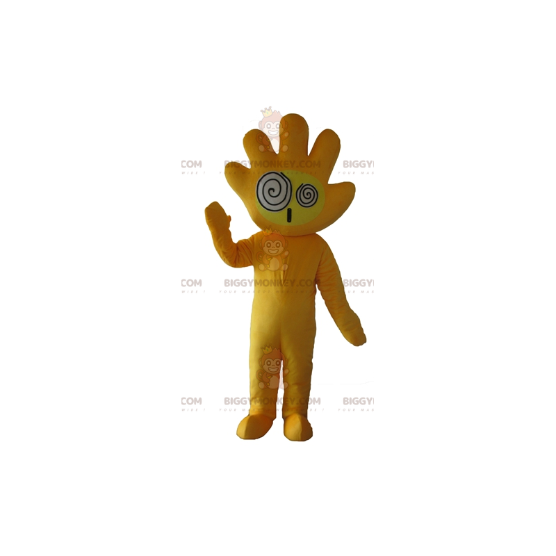 Rolig jättegul hand BIGGYMONKEY™ maskotdräkt - BiggyMonkey Rolig jättegul hand BIGGYMONKEY™ maskotdräkt - BiggyMonkey