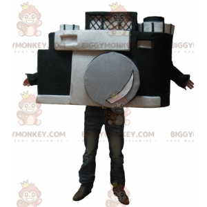 Disfraz de mascota BIGGYMONKEY™ con cámara gigante en blanco y