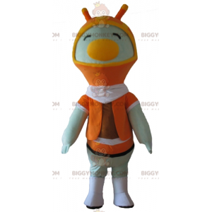Penguin White Bird BIGGYMONKEY™ Mascot Costume With Orange