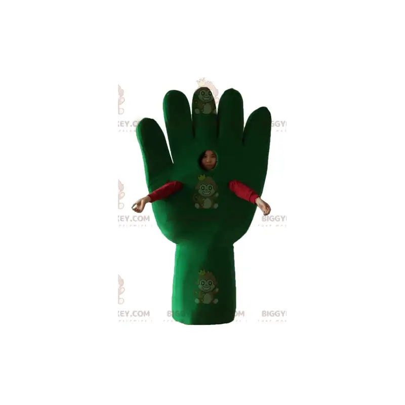 Riesiger grüner Handschuh BIGGYMONKEY™ Maskottchen-Kostüm - Riesiger grüner Handschuh BIGGYMONKEY™ Maskottchen-Kostüm -