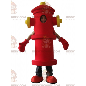 Στολή μασκότ της Giant Red and Yellow Fire Hydrant BIGGYMONKEY™