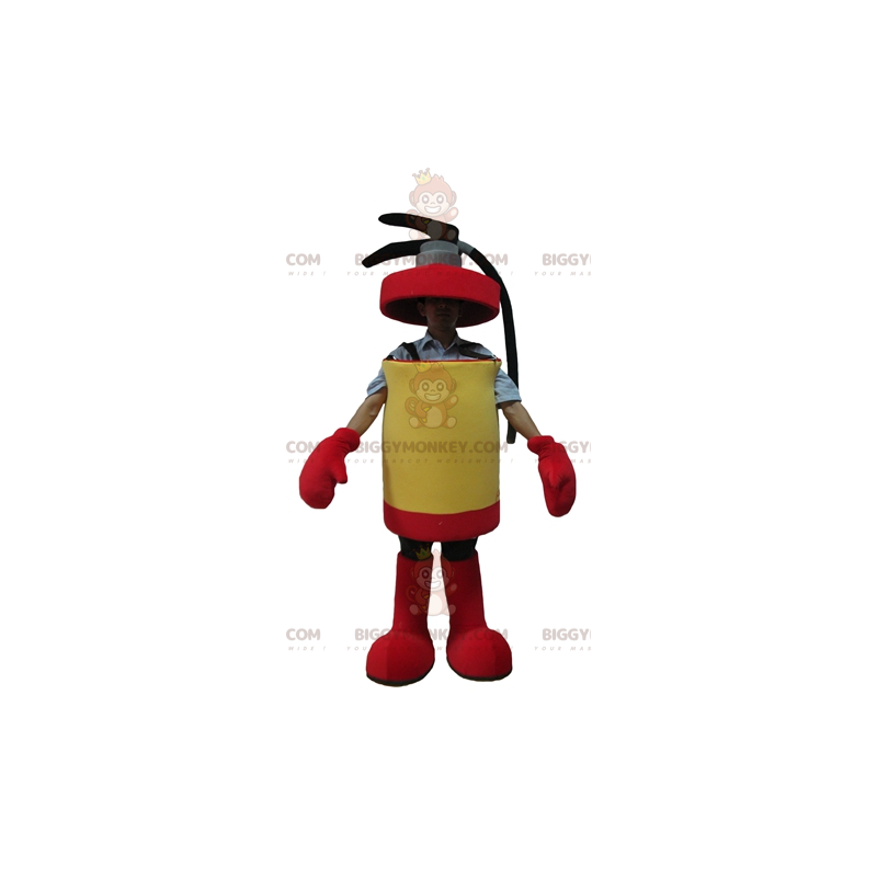 Disfraz de mascota gigante extintor rojo y amarillo Disfraz de mascota gigante extintor rojo y amarillo