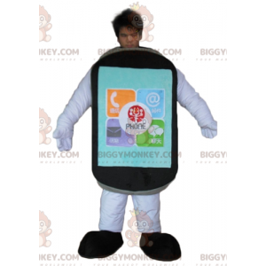 Obří černý dotykový mobilní telefon s maskotem BIGGYMONKEY™ –