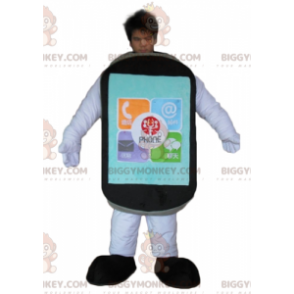 Στολή μασκότ Giant Black Touch Mobile Phone BIGGYMONKEY™ - Μασκότ τηλεφώνου - BIGGYMONKEY_04382 - BiggyMonkey.com