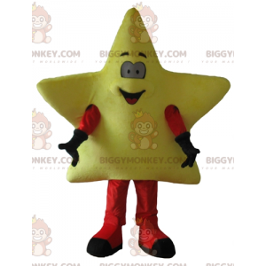 Söt leende jätte gul stjärna BIGGYMONKEY™ maskotdräkt -