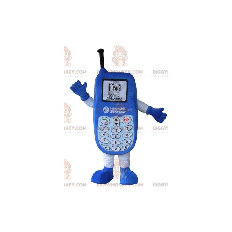Blue Cell Phone BIGGYMONKEY™ Mascot Costume with Keypad -