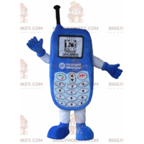 Blue Cell Phone BIGGYMONKEY™ Mascot Costume with Keypad -