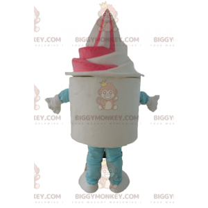 White and Pink Ice Cream Ice Cream Pot BIGGYMONKEY™ Mascot