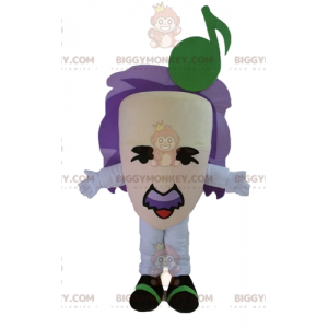 Purple Haired Musician Giant Head BIGGYMONKEY™ Mascot Costume -