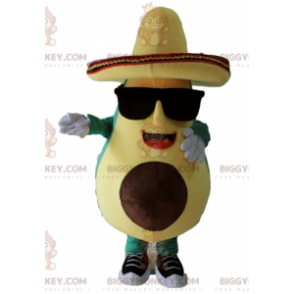 BIGGYMONKEY™ maskotkostume Grøn og gul kæmpeavocado med