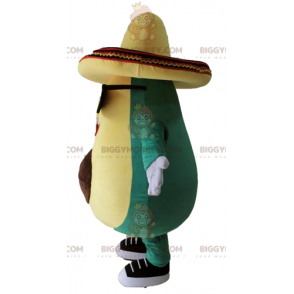 BIGGYMONKEY™ maskotkostume Grøn og gul kæmpeavocado med