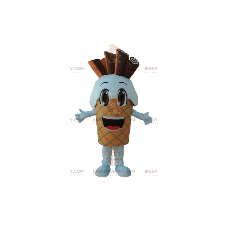 Traje de mascote de casquinha de sorvete de chocolate gigante Traje de mascote de casquinha de sorvete de chocolate gigante