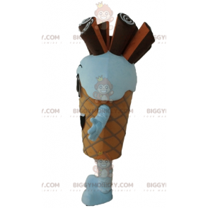Disfraz de mascota de cono de helado de chocolate gigante